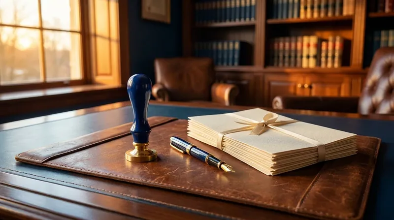 Embossing seal, pen and documents on a desk, Doing Business on Tribal Land in Arizona