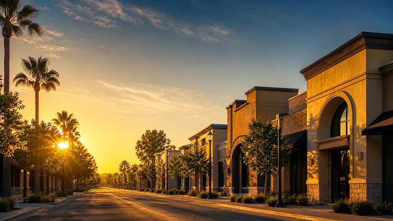 Phoenix Valley commercial street with palms at golden hour, Gilbert Business License